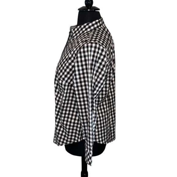 NWT TALBOTS PERFECT SHIRT - GINGHAM Plus 14W Black/White - Picture 3 of 13